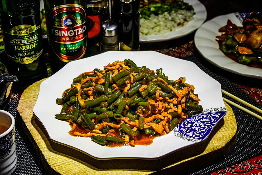 Стручковая фасоль с мясом